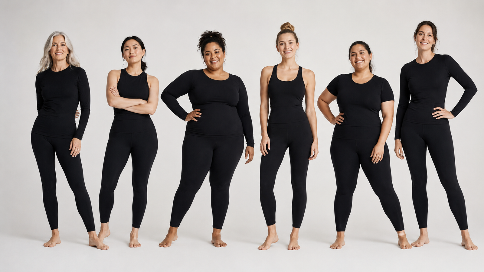 Women in yoga clothing.